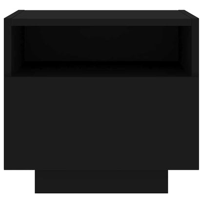vidaXL Nachttische mit LED-Leuchten 2 Stk. Schwarz 40x39x37 cm