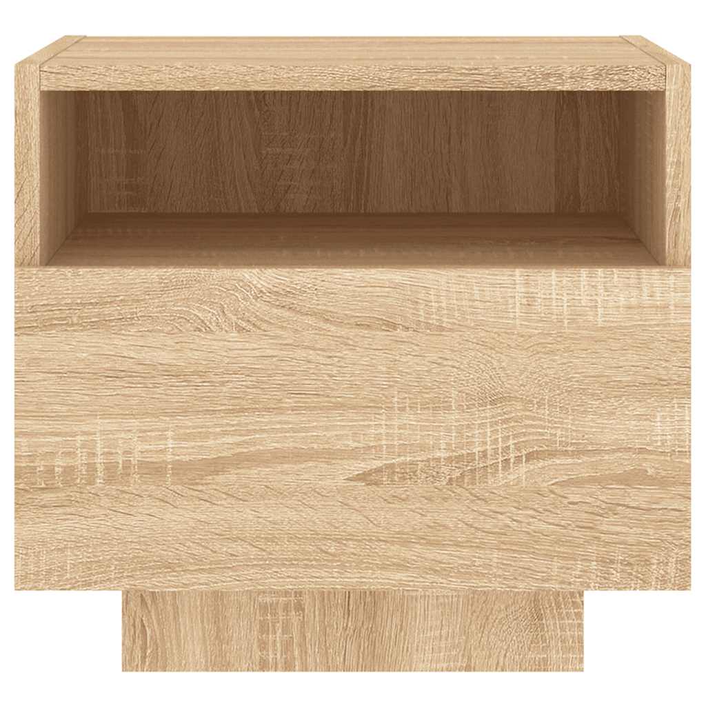vidaXL Table de chevet avec lumières LED Chêne Sonoma 40x39x37 cm