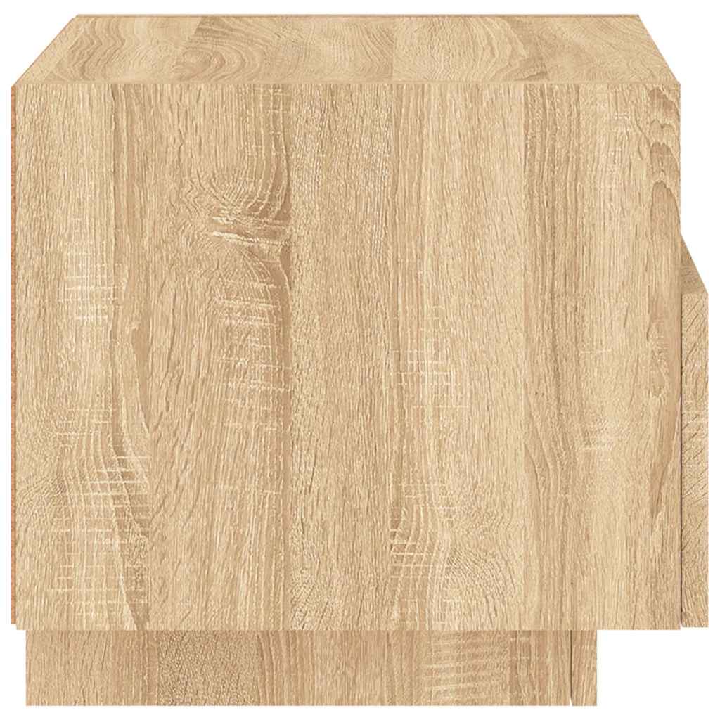 vidaXL Table de chevet avec lumières LED Chêne Sonoma 40x39x37 cm