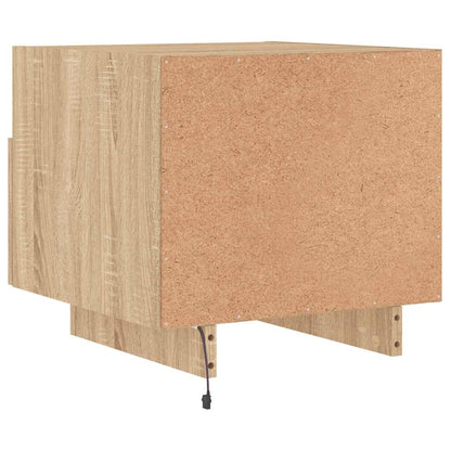 vidaXL Table de chevet avec lumières LED Chêne Sonoma 40x39x37 cm