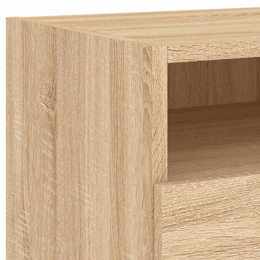 vidaXL Table de chevet avec lumières LED Chêne Sonoma 40x39x37 cm