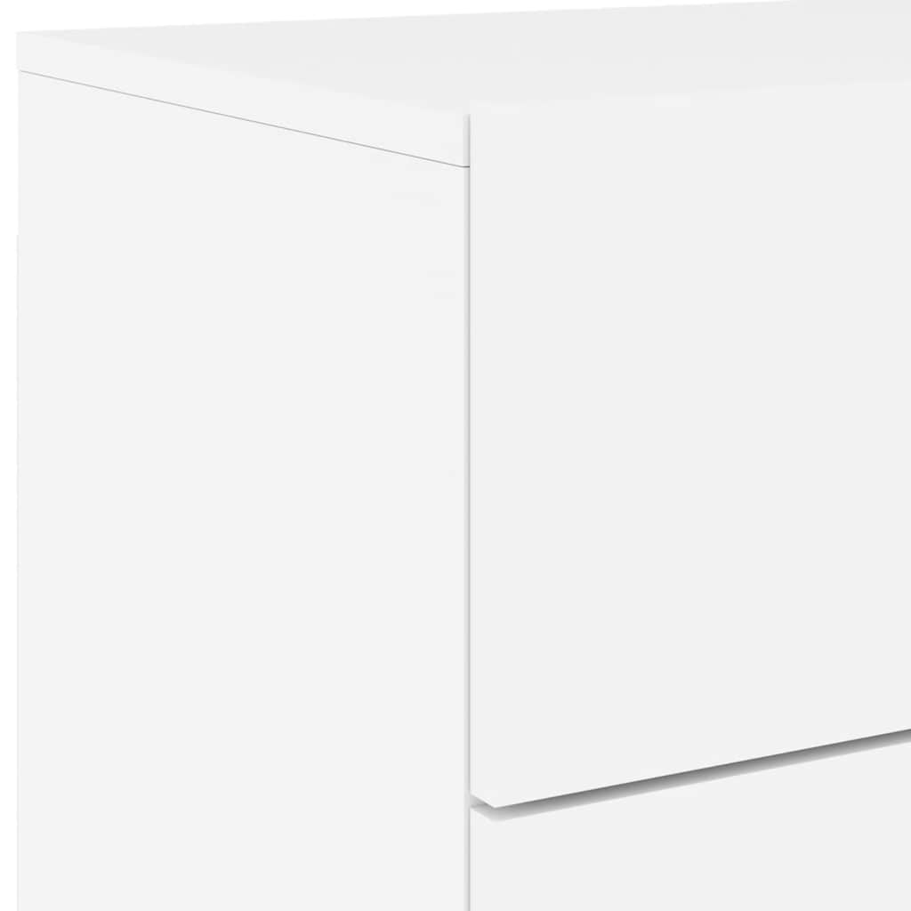 vidaXL Wand-Nachttische mit LED-Leuchten 2 Stk. Weiß