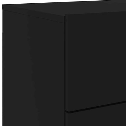 vidaXL Wand-Nachttische mit LED-Leuchten 2 Stk. Schwarz