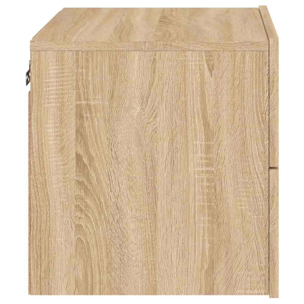 vidaXL Wand-Nachttische mit LED-Leuchten 2 Stk. Sonoma-Eiche