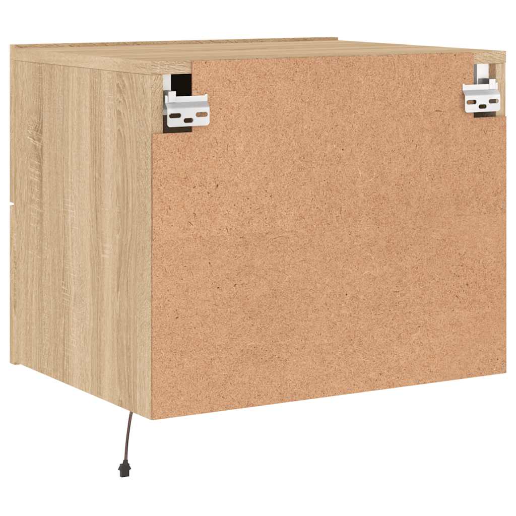 vidaXL Wand-Nachttische mit LED-Leuchten 2 Stk. Sonoma-Eiche