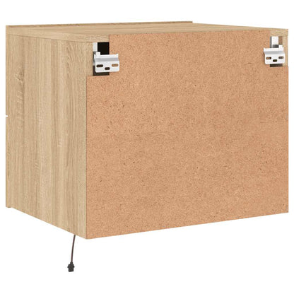 vidaXL Wand-Nachttische mit LED-Leuchten 2 Stk. Sonoma-Eiche