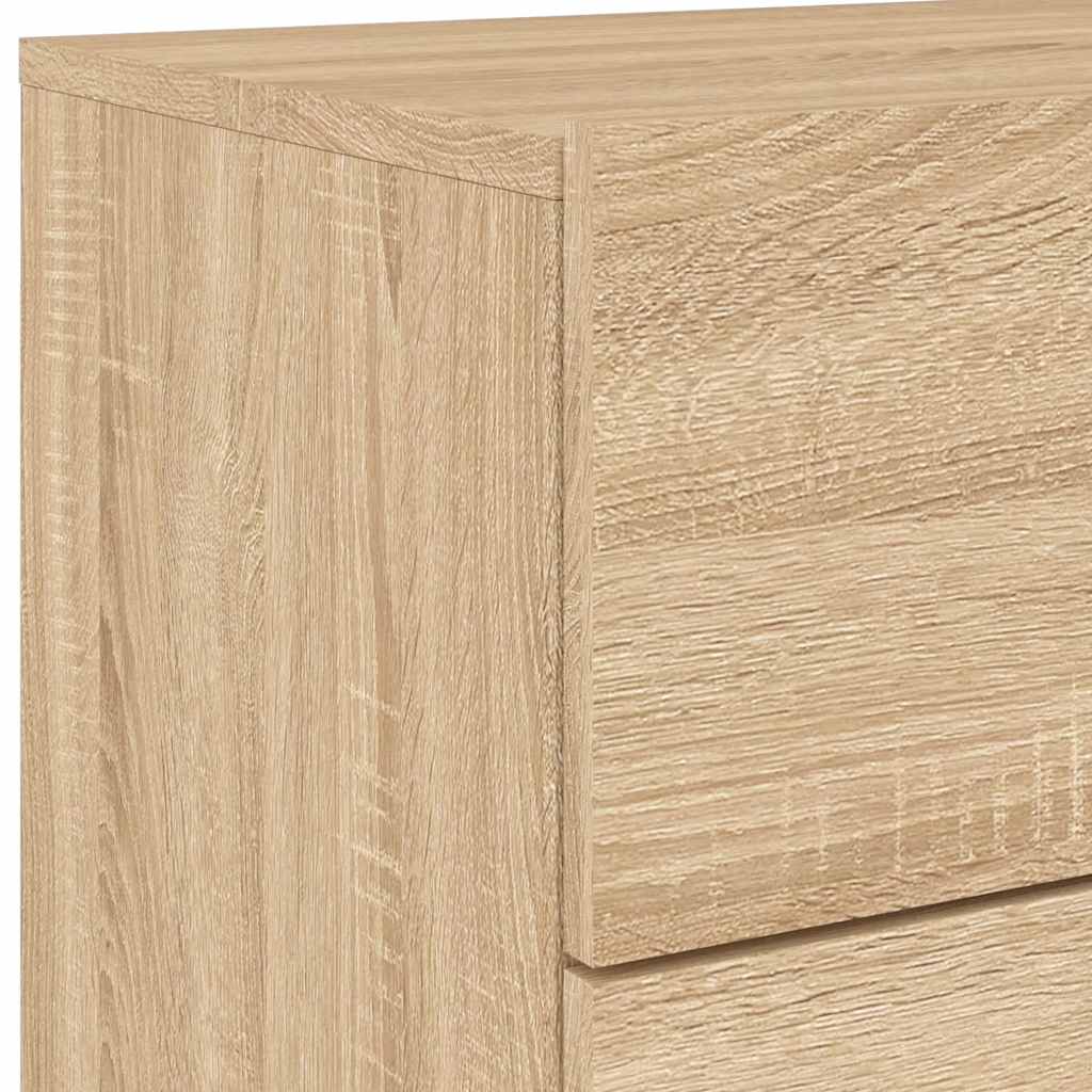 vidaXL Wand-Nachttische mit LED-Leuchten 2 Stk. Sonoma-Eiche