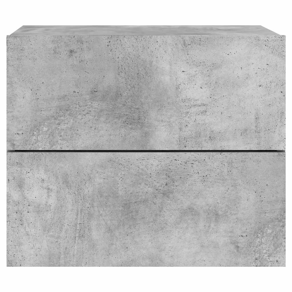 vidaXL Wand-Nachttische mit LED-Leuchten 2 Stk. Betongrau