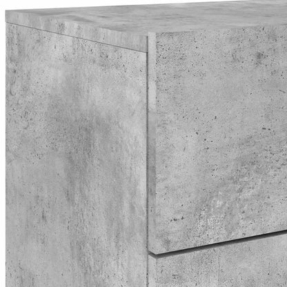 vidaXL Wand-Nachttische mit LED-Leuchten 2 Stk. Betongrau