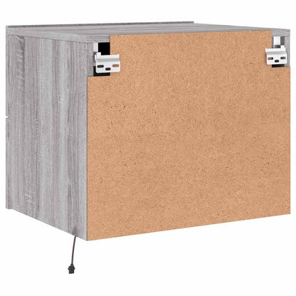 vidaXL Wand-Nachttische mit LED-Leuchten 2 Stk. Grau Sonoma