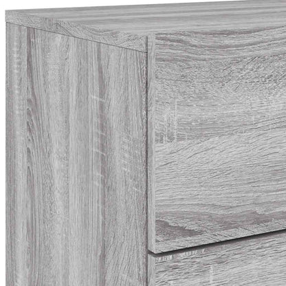 vidaXL Wand-Nachttische mit LED-Leuchten 2 Stk. Grau Sonoma