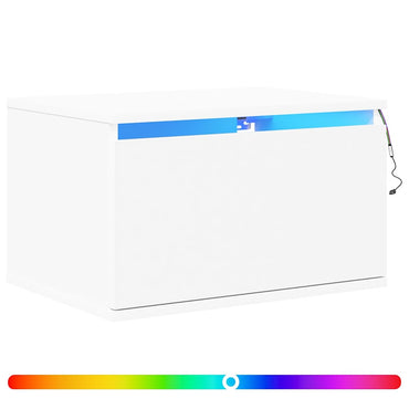 vidaXL Wand-Nachttische mit LED-Leuchten 2 Stk. Weiß