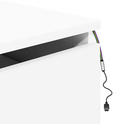 vidaXL Wand-Nachttische mit LED-Leuchten 2 Stk. Weiß
