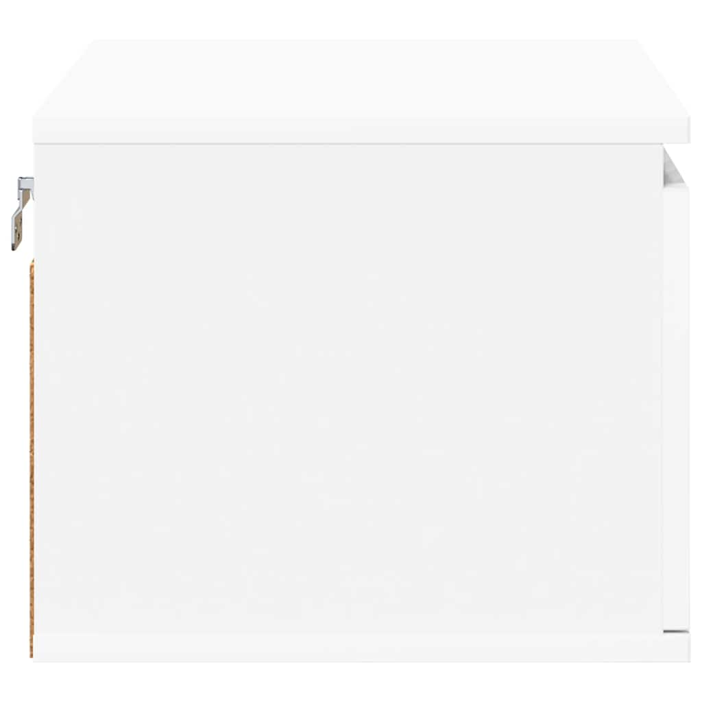 vidaXL Wand-Nachttische mit LED-Leuchten 2 Stk. Weiß