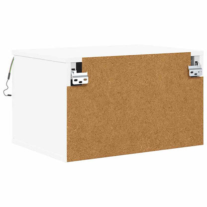vidaXL Wand-Nachttische mit LED-Leuchten 2 Stk. Weiß