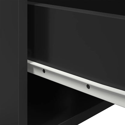 vidaXL Wand-Nachttisch mit LED-Leuchten Schwarz
