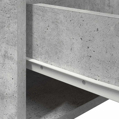 vidaXL Wand-Nachttisch mit LED-Leuchten Betongrau