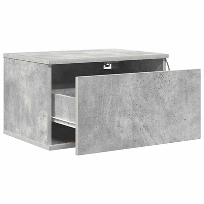 vidaXL Wand-Nachttische mit LED-Leuchten 2 Stk. Betongrau