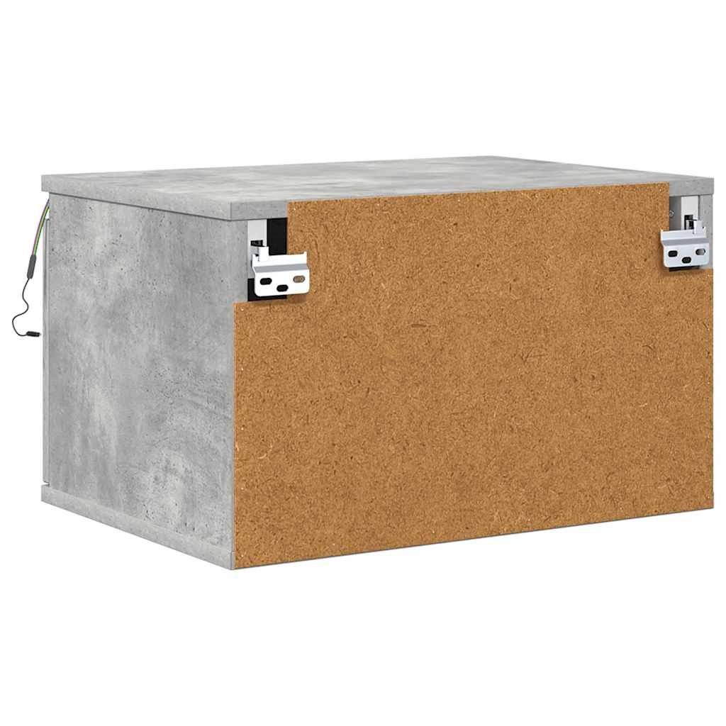 vidaXL Wand-Nachttische mit LED-Leuchten 2 Stk. Betongrau