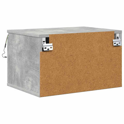 vidaXL Wand-Nachttische mit LED-Leuchten 2 Stk. Betongrau