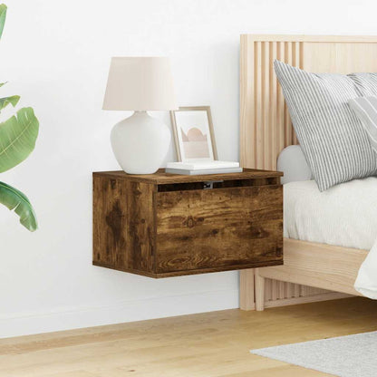 vidaXL Wand-Nachttische mit LED-Leuchten 2 Stk. Räuchereiche