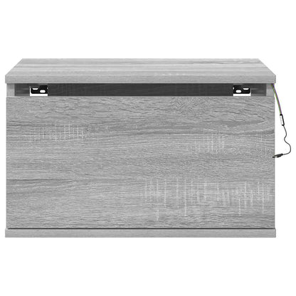 vidaXL Wand-Nachttische mit LED-Leuchten 2 Stk. Grau Sonoma