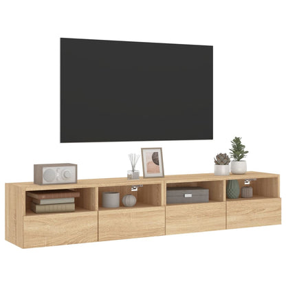 TV-Wandschränke 2 Stk. Sonoma-Eiche 80x30x30 cm Holzwerkstoff