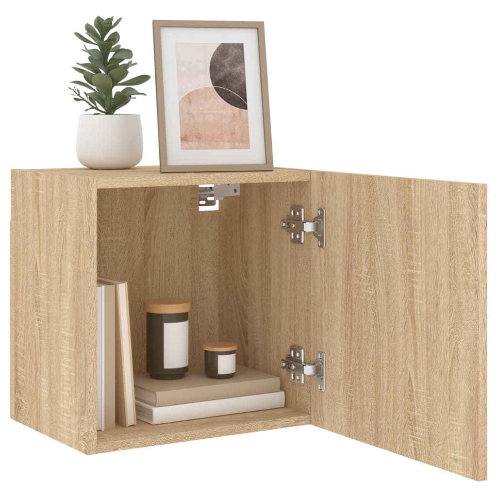 vidaXL TV-Wandschränke 2 Stk. Sonoma-Eiche 40,5x30x40 cm Holzwerkstoff