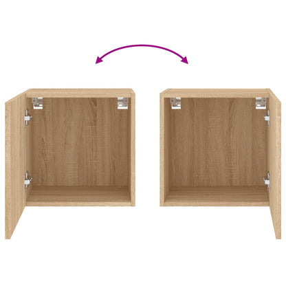 vidaXL TV-Wandschränke 2 Stk. Sonoma-Eiche 40,5x30x40 cm Holzwerkstoff