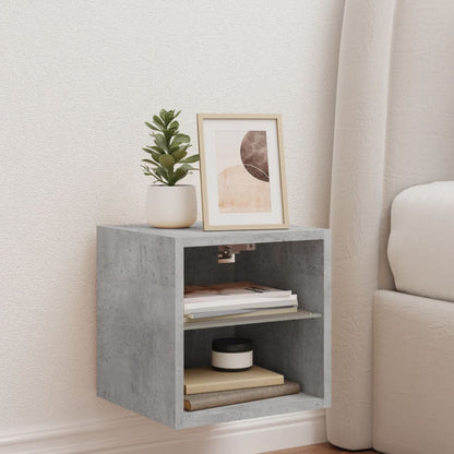 vidaXL TV-Wandschrank mit LED-Leuchten Betongrau 30x28,5x30 cm