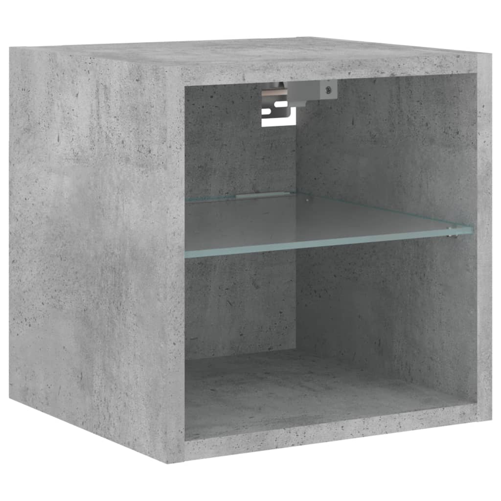 vidaXL TV-Wandschrank mit LED-Leuchten Betongrau 30x28,5x30 cm