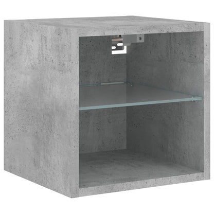 vidaXL TV-Wandschrank mit LED-Leuchten Betongrau 30x28,5x30 cm