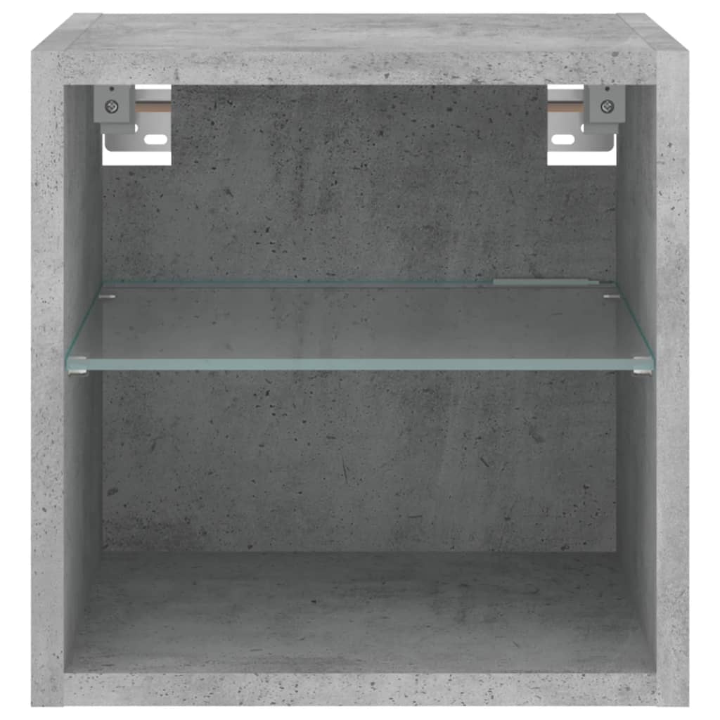 vidaXL TV-Wandschrank mit LED-Leuchten Betongrau 30x28,5x30 cm