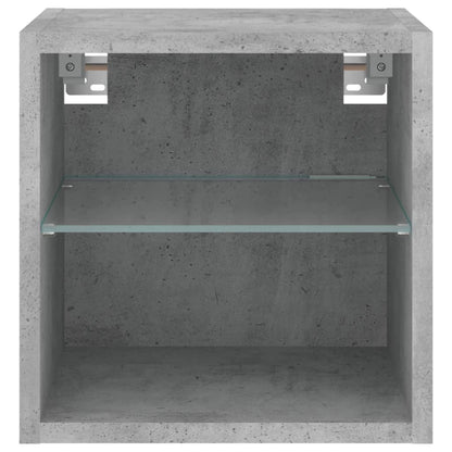 vidaXL TV-Wandschrank mit LED-Leuchten Betongrau 30x28,5x30 cm