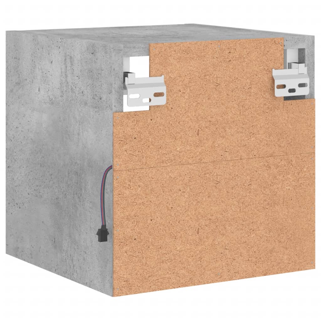 vidaXL TV-Wandschrank mit LED-Leuchten Betongrau 30x28,5x30 cm