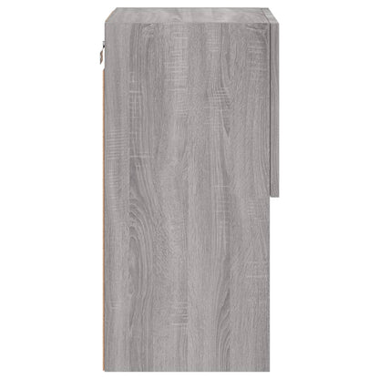 vidaXL TV-Schrank mit LED-Leuchten Grau Sonoma 30,5x30x60 cm
