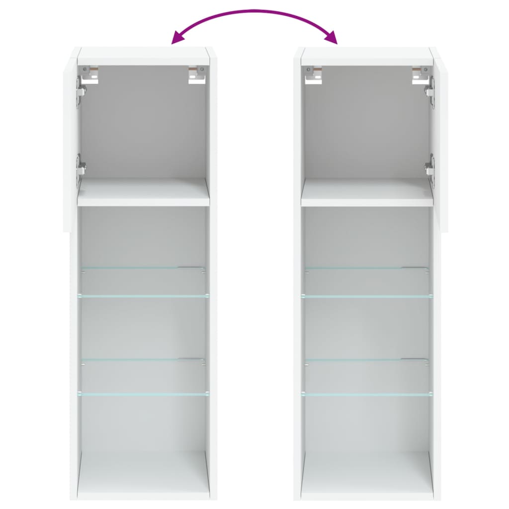 vidaXL TV-Schrank mit LED-Leuchten Weiß 30,5x30x90 cm