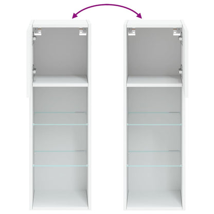 vidaXL TV-Schrank mit LED-Leuchten Weiß 30,5x30x90 cm