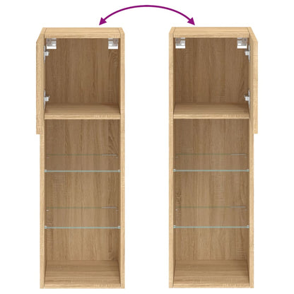 vidaXL TV-Schrank mit LED-Leuchten Sonoma-Eiche 30,5x30x90 cm