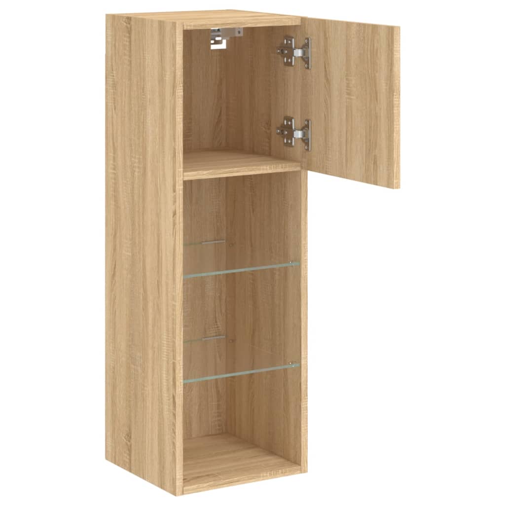 vidaXL TV-Schrank mit LED-Leuchten Sonoma-Eiche 30,5x30x90 cm