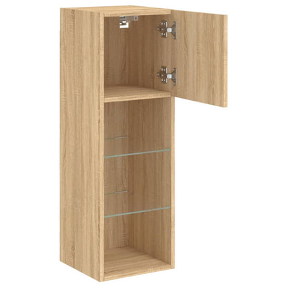 vidaXL TV-Schrank mit LED-Leuchten Sonoma-Eiche 30,5x30x90 cm