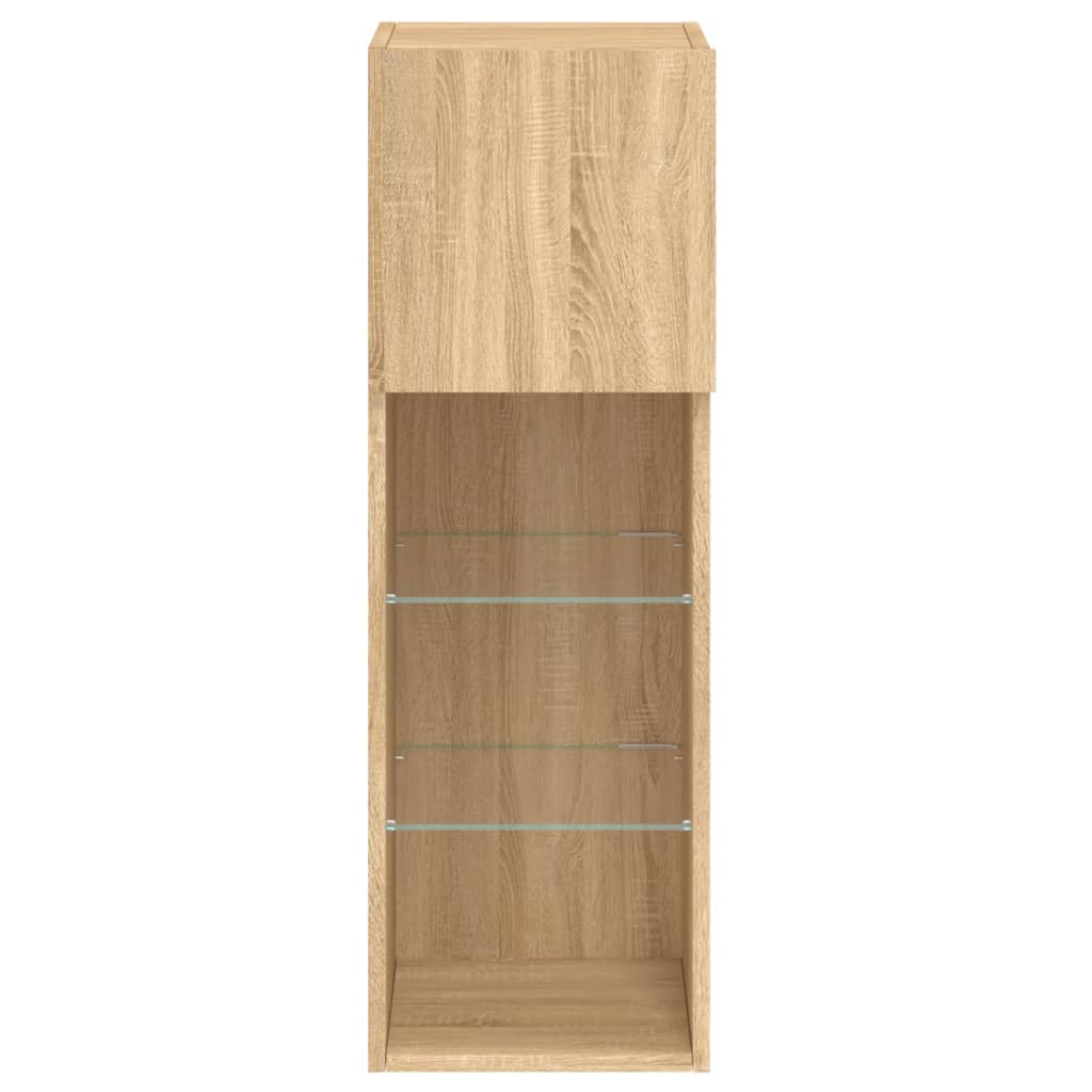 vidaXL TV-Schrank mit LED-Leuchten Sonoma-Eiche 30,5x30x90 cm