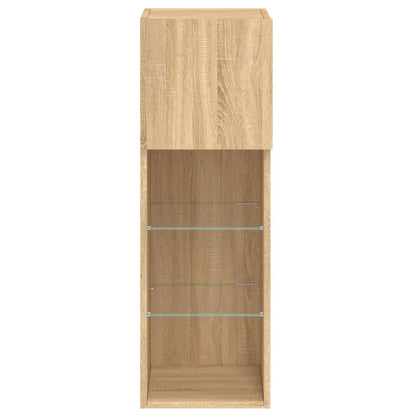 vidaXL TV-Schrank mit LED-Leuchten Sonoma-Eiche 30,5x30x90 cm