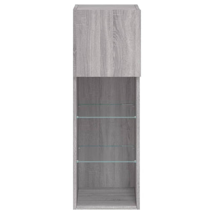 TV-Schrank mit LED-Leuchten Grau Sonoma 30,5x30x90 cm