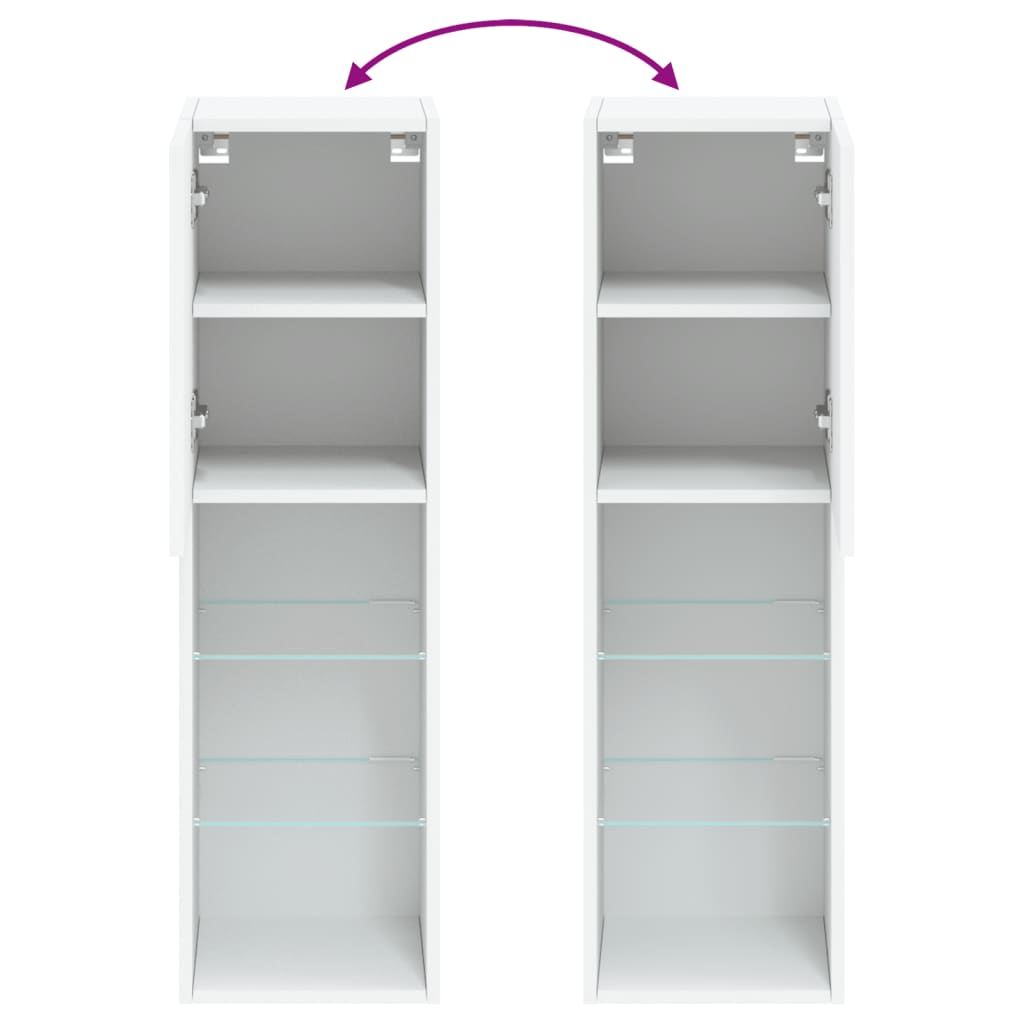 vidaXL TV-Schrank mit LED-Leuchten Weiß 30,5x30x102 cm