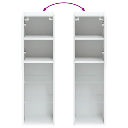 vidaXL TV-Schrank mit LED-Leuchten Weiß 30,5x30x102 cm