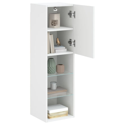 vidaXL TV-Schrank mit LED-Leuchten Weiß 30,5x30x102 cm
