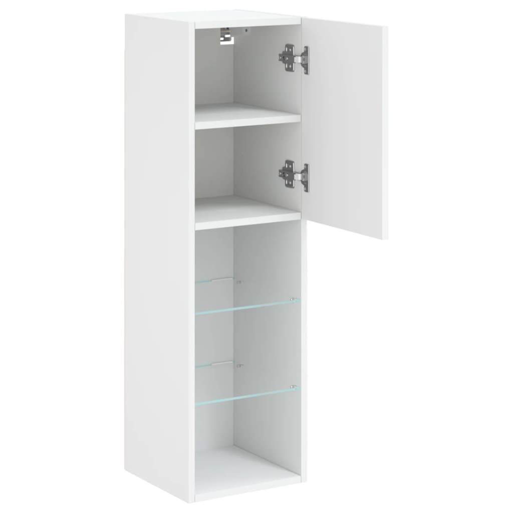 vidaXL TV-Schrank mit LED-Leuchten Weiß 30,5x30x102 cm
