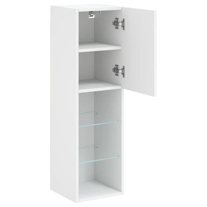 vidaXL TV-Schrank mit LED-Leuchten Weiß 30,5x30x102 cm