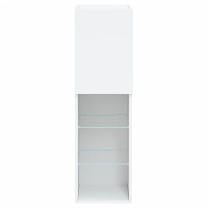 vidaXL TV-Schrank mit LED-Leuchten Weiß 30,5x30x102 cm